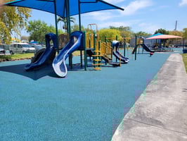 playground with poured in place rubber surfacing